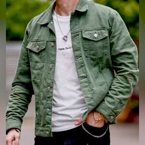 Denim Jacket In Military Green